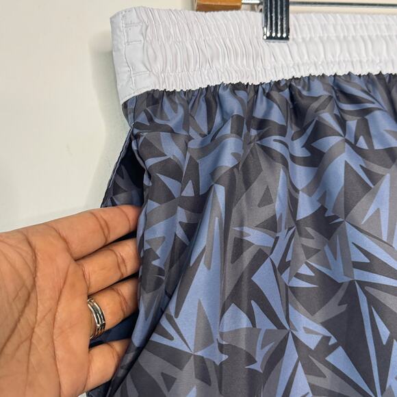 Speedo Swim‎ Shorts Mens XXL Blue Black Geometric Print Drawstring Pool Beach - Picture 7 of 12